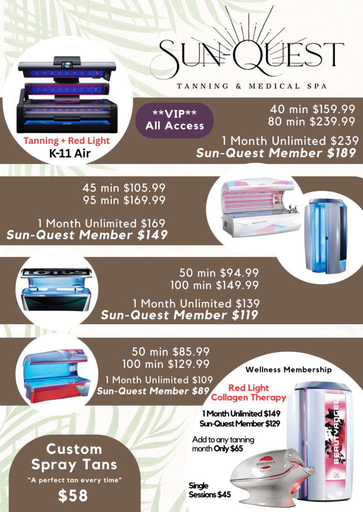 sunquest-tanning-price-list-hamilton-ontario.png Indoor tanning price list at Sun-Quest Tanning & Medical Spa in Hamilton, Ontario.